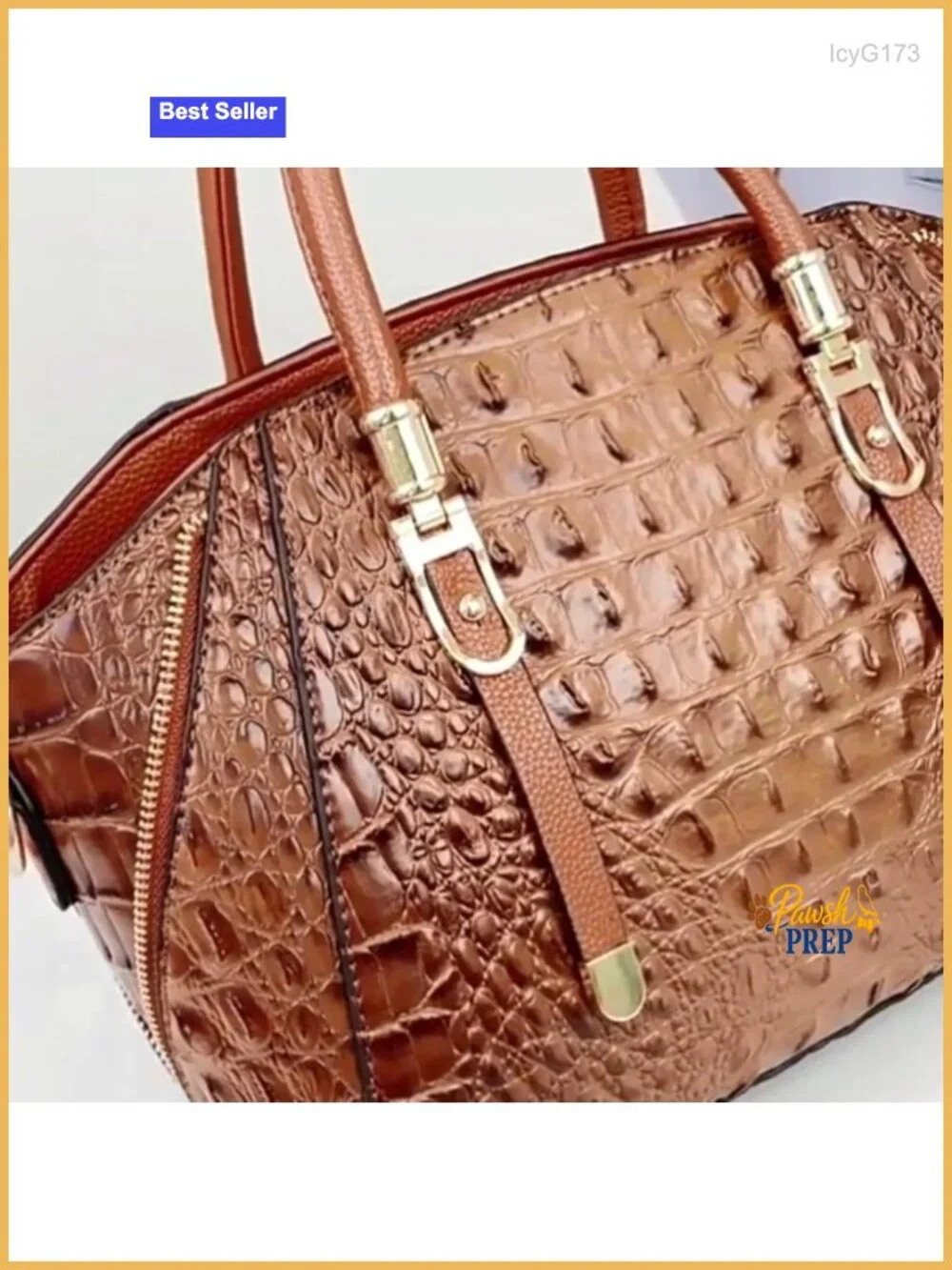 Crocodile Pattern PU Leather Satchel Shoulder Bag Ladies Zipper Totes Purse Top